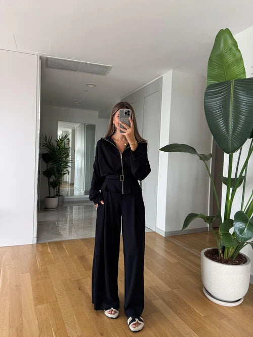 Veste ceinturée Imarelle en modal doux – Élégance au quotidien