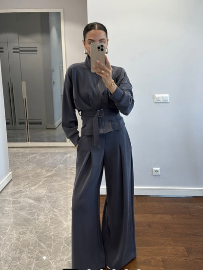 Veste ceinturée Imarelle en modal doux – Élégance au quotidien