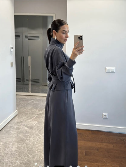 Veste ceinturée Imarelle en modal doux – Élégance au quotidien